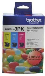 Brother LC40CL3PK CMY Colour Ink Cartridges (Triple Pack)