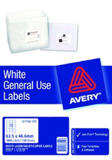 AVERY GENERAL USE LABELS L7161 18 LABELS/SHEET