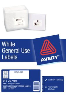AVERY L7158 GENERAL USE LABELS 30 LABELS/SHEET