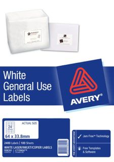 AVERY GENERAL USE LABELS L7159 24 LABELS/SHEET