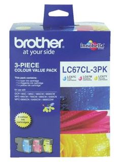 Brother LC67CL3PK CMY Colour Ink Cartridges (Triple Pack)