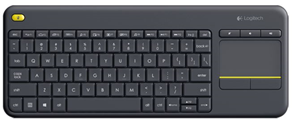 Logitech K400 Plus Wireless Keyboard with Touch Pad Black