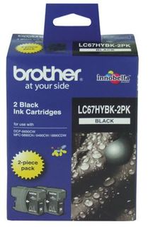 Brother LC67BK2PK Black Ink Cartridge Twin Pack