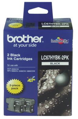 Brother LC67BK2PK Black Ink Cartridge Twin Pack