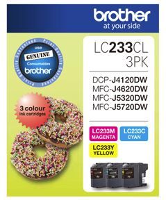 Brother LC233CL3PK CMY Colour Ink Cartridges (Triple Pack)