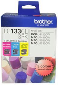 Brother LC133CL3PK CMY Colour Ink Cartridges (Triple Pack)