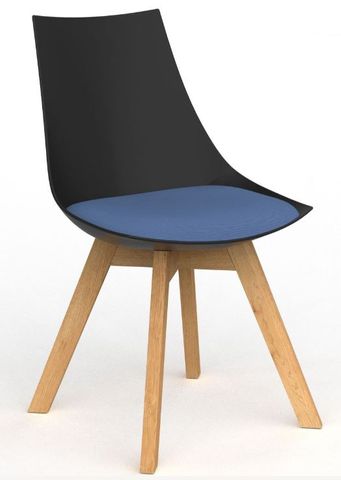 Luna Black Chair with Oak Bas