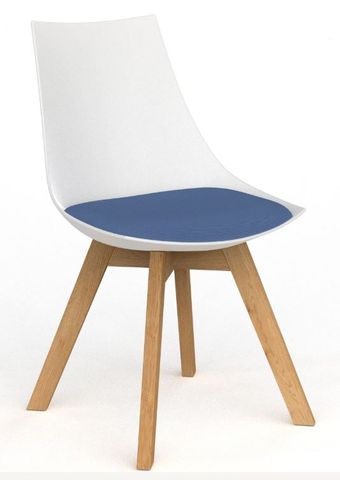 Luna White Chair with Oak Bas