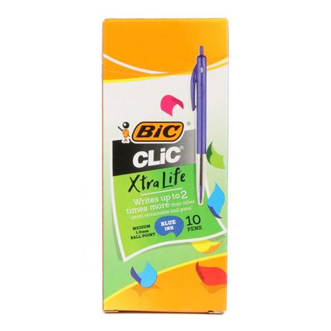 BIC CLIC BALLPOINT PEN (BLUE) BOX 10