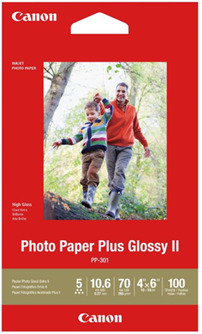 Canon PP-301 4x6 Glossy II 275gsm Photo Paper - 100 Sheets