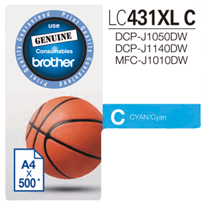 Brother LC431XLC Cyan High Yield Ink Cartridge