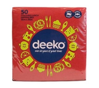 Red Serviettes 2ply 50 pkt