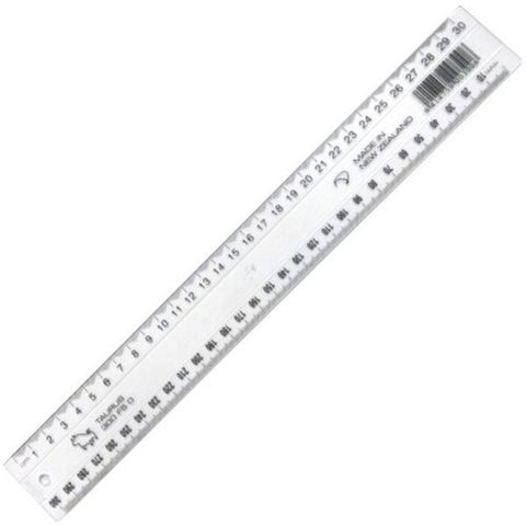 PLASTIC RULER 30CM CLEAR