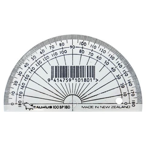 PROTRACTOR 180 DEG 10CM