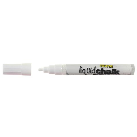 Texta Liquid Chalk Dry Wipe Marker, 4mm Bullet tip, White