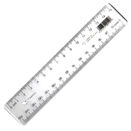 PLASTIC RULER 15CM CLEAR