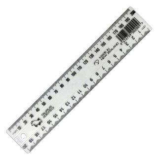 PLASTIC RULER 20CM CLEAR