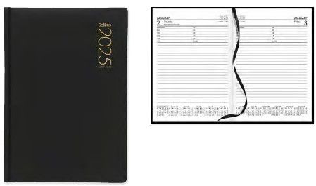 2025 Collins A51DP Diary, Day per Page, Black