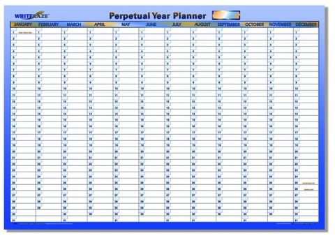 Perpetual Wall Planner Unframed - Large 700 x 1000mm Laminated