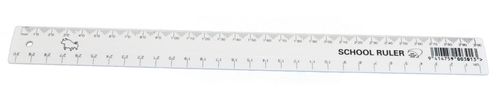 PLASTIC RULER 30CM WHITE