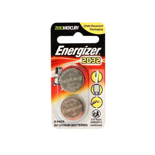 ENERGIZER CR2032 LITHIUM COIN BATTERY PKT 2