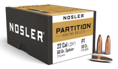 NOSLER 22 Cal 60gr SP Partition (50 ct.)