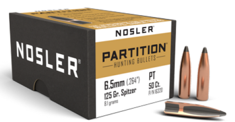 NOSLER 6.5mm 125gr SP Partition (50 ct.)