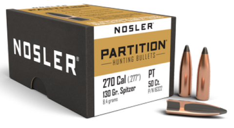 NOSLER 270 Cal 130gr SP Partition (50 ct.)
