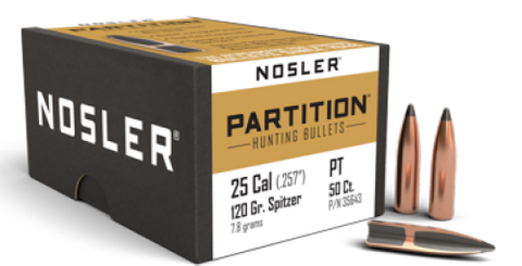 NOSLER 25 Cal 120gr SP Partition (50 ct.)