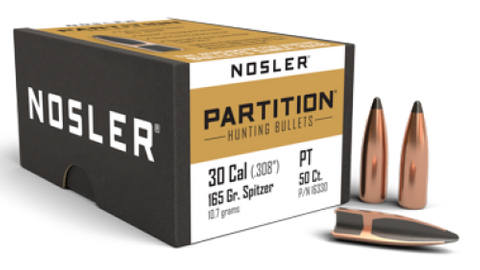 NOSLER 30 Cal 165gr SP Partition (50 ct.)