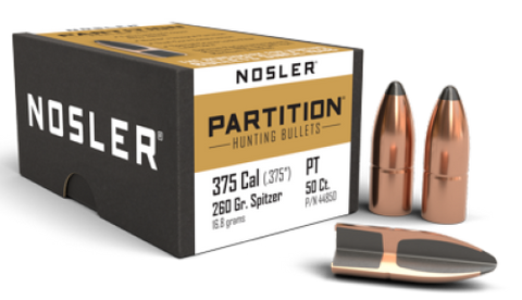 NOSLER 375 Cal 260gr SP Partition (50 ct.)