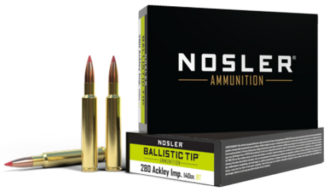 NOSLER 280 Ackley Imp 140gr Ballistic Tip (20 ct.)