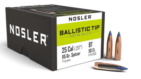 Nosler 25 Cal 115gr Ballistic Tip (50 ct.)