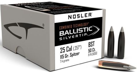 NOSLER 25 Cal 115gr Ballistic Silvertip (50 ct.)