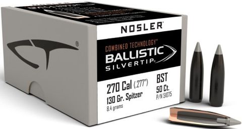 NOSLER 270 Cal 130gr Ballistic Silvertip (50 ct.)