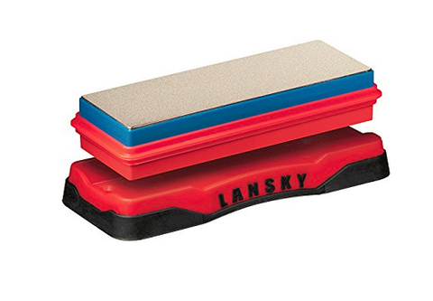 LANSKY DOUBLE-SIDED DIAMOND BENCHSTONE WITH SELF-STORING BASE 15X5CM - COARSE FINE