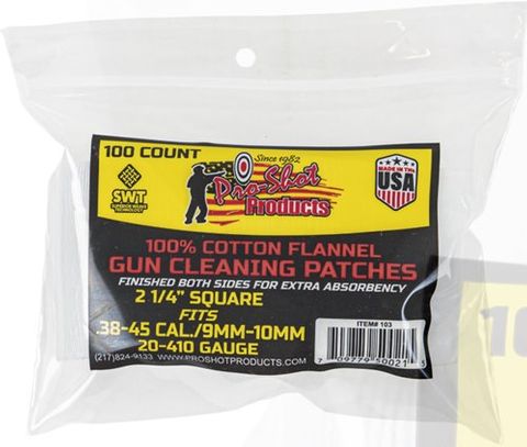 PROSHOT .38-.45 CAL./20-.410GA. 100CT. PATCHES