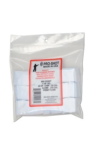 PROSHOT .22-.270 CAL. 11/8" SQ. 500CT. PATCHES