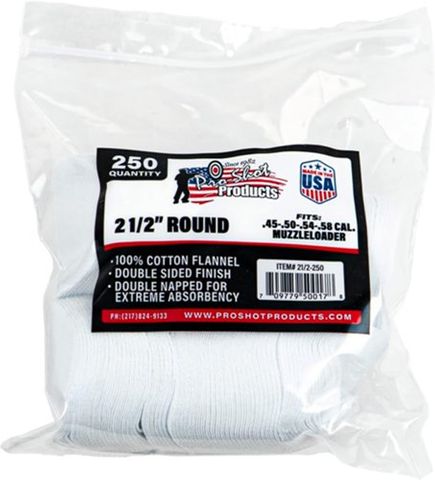 PROSHOT .45-.58 CAL. 21/2" RD. 250CT. PATCHES