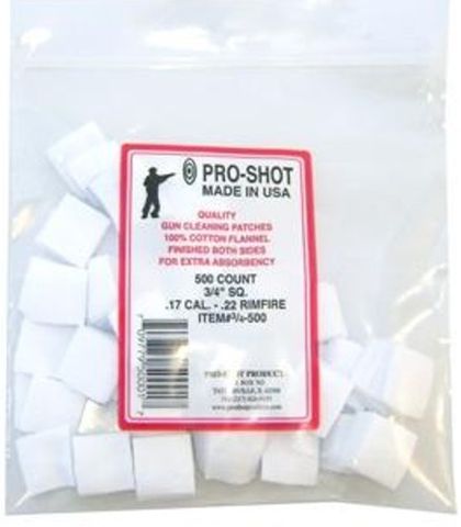 PROSHOT .17-.22 CAL. RIMFIRE 3/4in SQ. 500CT. PATCHES