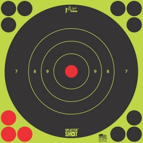 PROSHOT SPLATTER SHOT® 8" GREEN BULL'S-EYE TARGET - 6 QTY. PACK