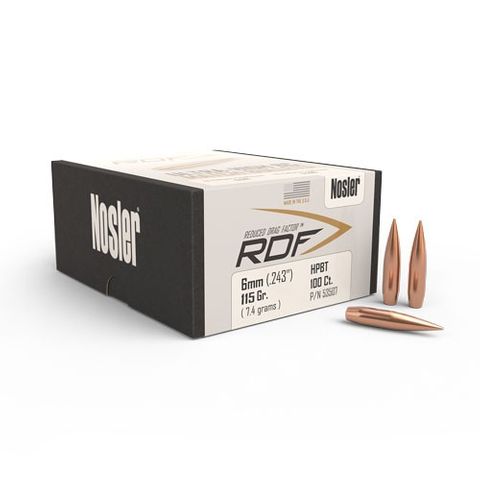 Nosler 6mm 115 gr HPBT RDF ( 100 )