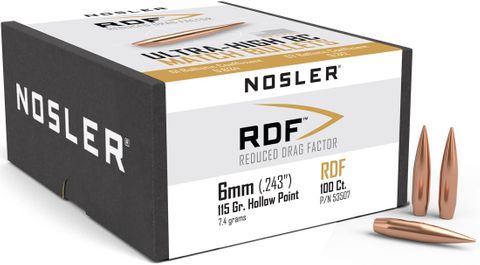 Nosler 6mm 115 gr HPBT RDF ( 100 )