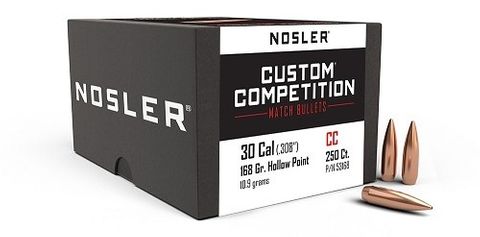 NOSLER 30 Cal 168gr Custom Comp HPBT (250ct)