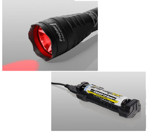 Armytek Red Predator with 3200 Battery and Charger