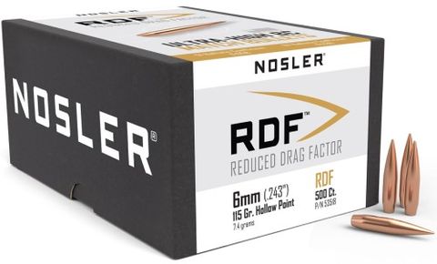 Nosler 6mm 115 gr HPBT RDF ( 500 )