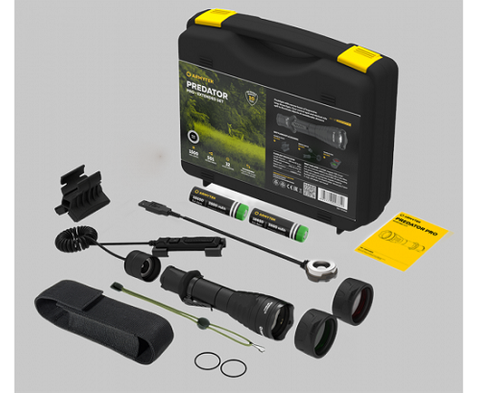 Armytek Predator Pro Extended Set Incl: 2 batteries, mount, filters & remote switch