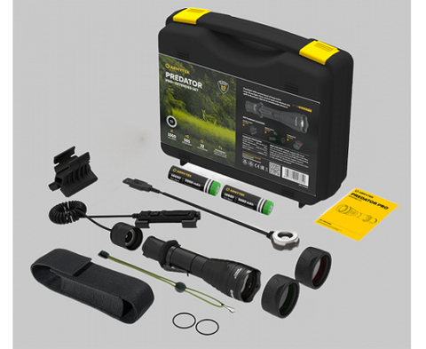 Armytek Predator Pro v3.5 Extended Set Incl: 2 batteries, mount, filters & remote switch