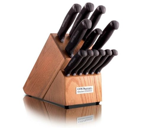 Cold Steel KITCHEN CLASSICS, 12 Knife set, 4116 Stainless, Oak Wood Block