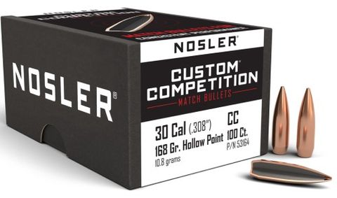 NOSLER 30 Cal 168gr Custom Comp HPBT (100)